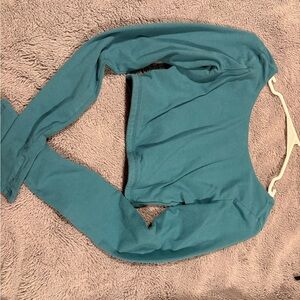 Forever 21 Teal Long Sleeve Crop Top